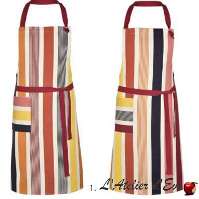 "Bidos" Adjustable cotton apron 78x90cm Made in France Artiga