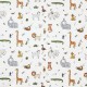 "Doodle" jungle - Tissu ameublement animaux brodés Collection Big Adventure Prestigious Textiles