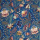 Euphoria bleu - Rideau coton à oeillets Made in France motif fleuri Thevenon