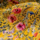 Oracle fond jaune - Tissu ameublement tapissier 100% coton motif fleurs Thevenon