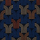Les Arcs bleu roi fond marine - Tissu coton Art Deco ameublement et siège Thevenon
