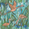 Cotton fabric Flamingos Roses- Esterelle