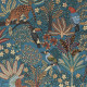 Tissu jacquard 2516712 Fond Turquoise Nouveau monde Thevenon