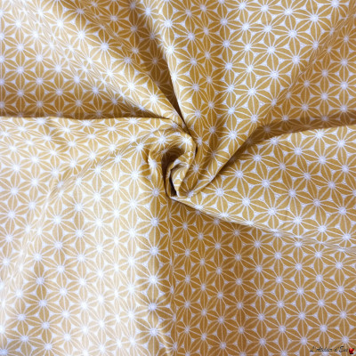 Coupon 1mx1m50 Fuji yellow cotton printed