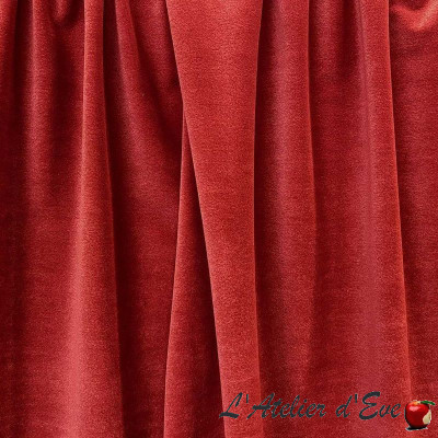 Coupon 30x300cm Velvet Furniture Fabric Ras Concorde Red Carmine