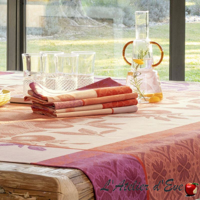 Coated tablecloth "Backcountry" fishing Le Jacquard French