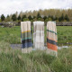 Eco-responsible striped plaid 130x160cm "Isabel" Vivaraise