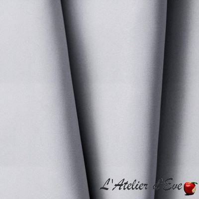 White blackout satin fabric 60% , thermal, non fire acoustic M1 Width 300cm "Boreal"